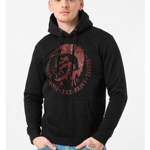 Diesel S-Agnes Men's Medium Hooded Sweatshirt Black